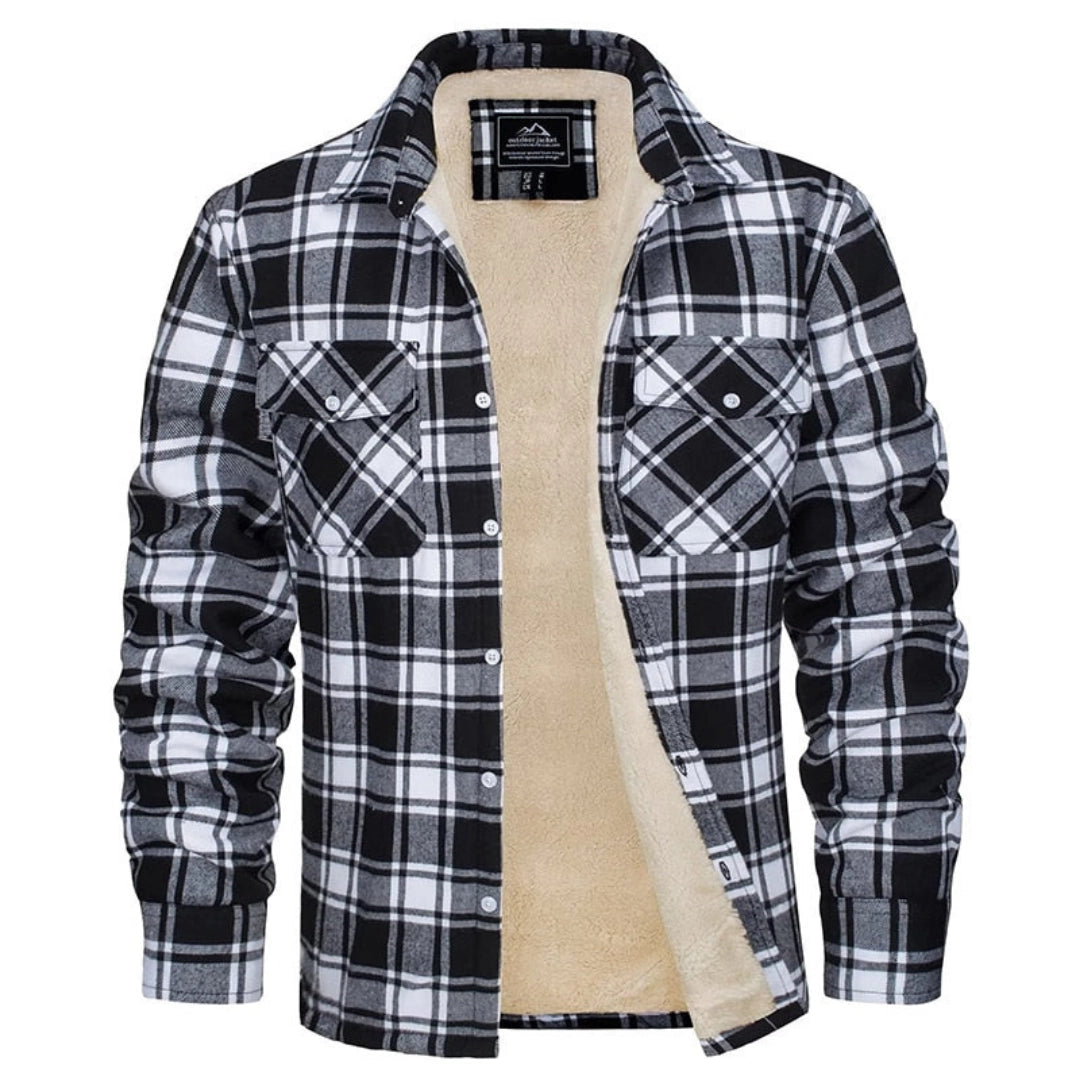 Men's Insulated Sherpa Jacket Warm Plaid