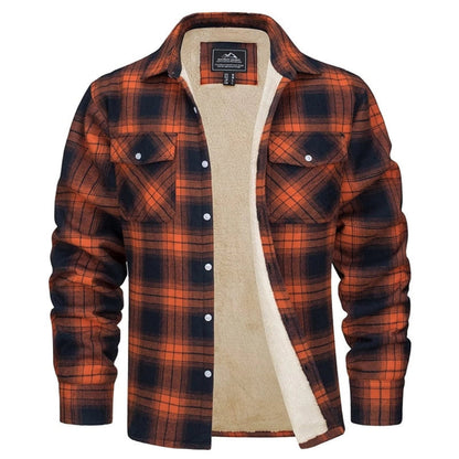 Men's Insulated Sherpa Jacket Warm Plaid
