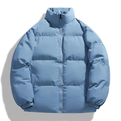 Men's Down Puffer Jacket Ivory High Collar Insulated