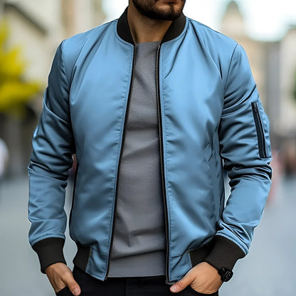 Men's Black Bomber Jacket Lightweight