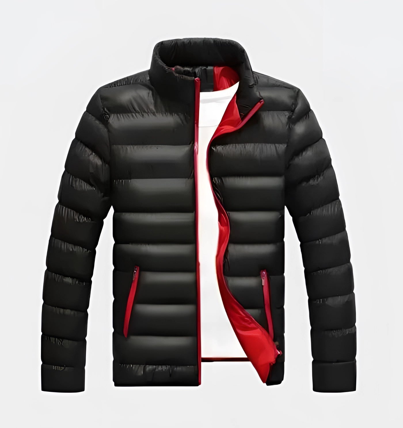 Men's Lightweight Insulated Puffer Jacket Water-Resistant Black - Vonnera
