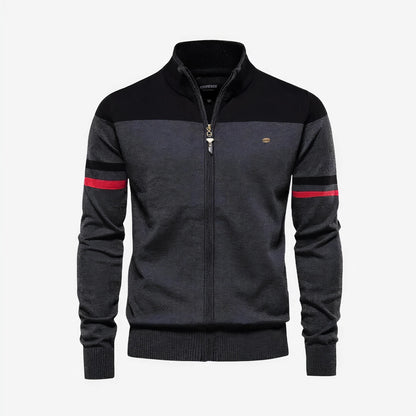 Men's Zip-Up Track Jacket Lightweight Two-Tone Orange Blue