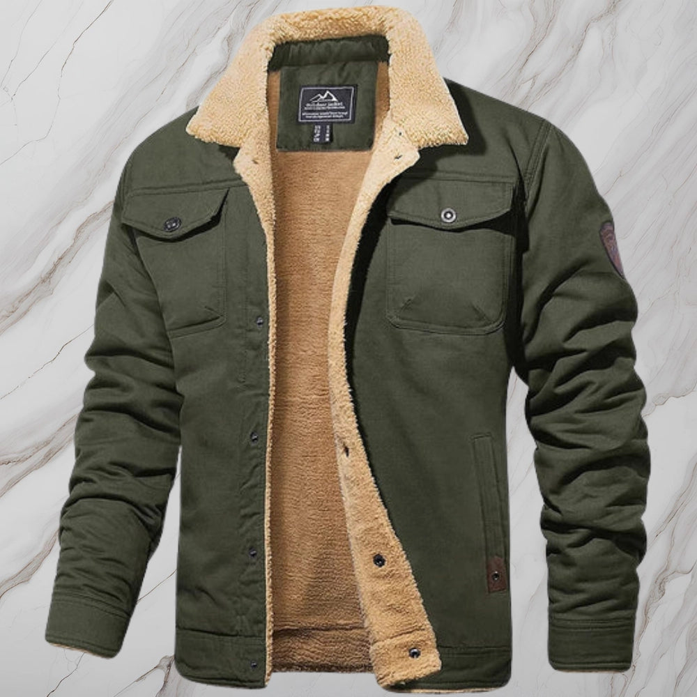Men's Sherpa Lined Bomber Jacket Black Fleece