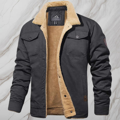 Men's Sherpa Lined Bomber Jacket Black Fleece