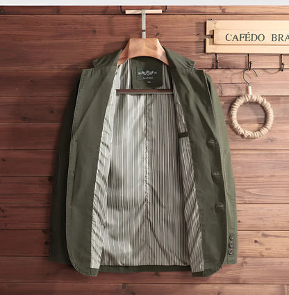 Men's Olive Green Blazer Lightweight Casual