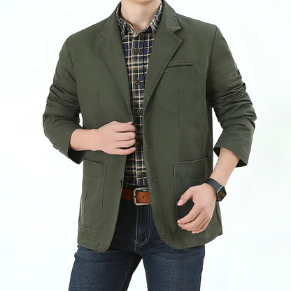 Men's Olive Green Blazer Lightweight Casual