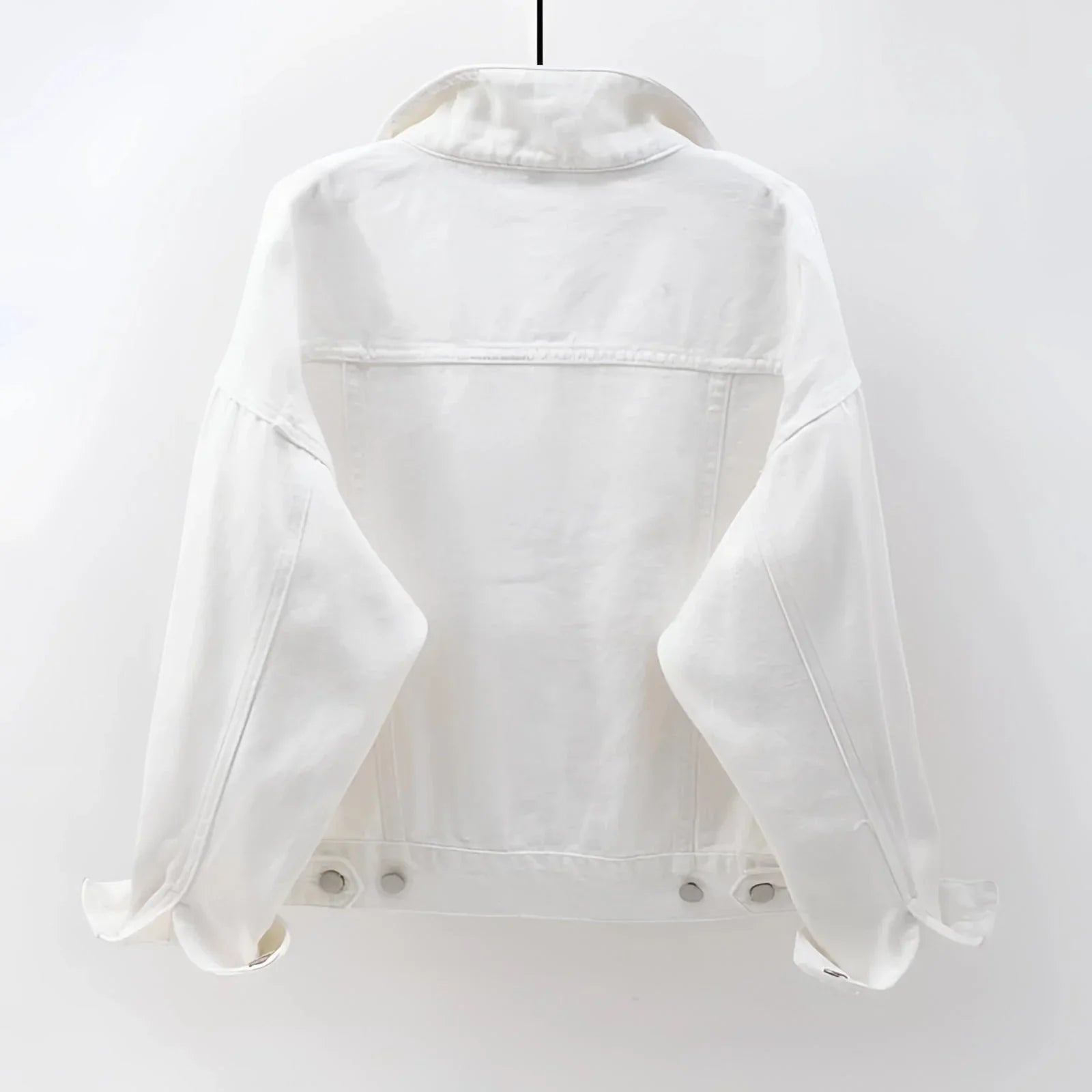 Women's White Denim Jacket Lightweight Casual - Vonnera
