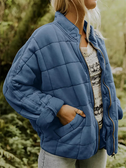 Women's Quilted Jacket Lightweight Insulated Forest Green