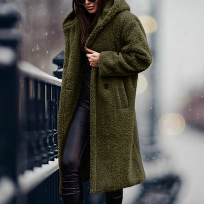 Women's Teddy Coat Faux Sheepskin Blue Oversized