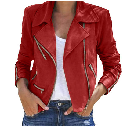 Women's Leather Zipper Jacket