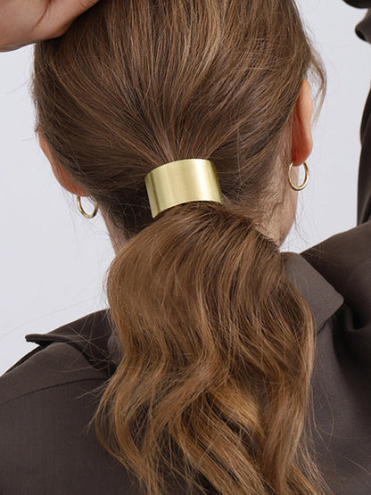 Women's Metal Ponytail Holder Hair Cuff Silver