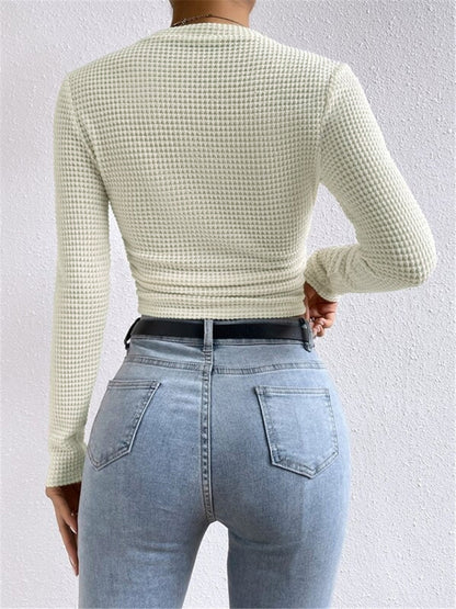 Women's Long Sleeve Waffle Knit