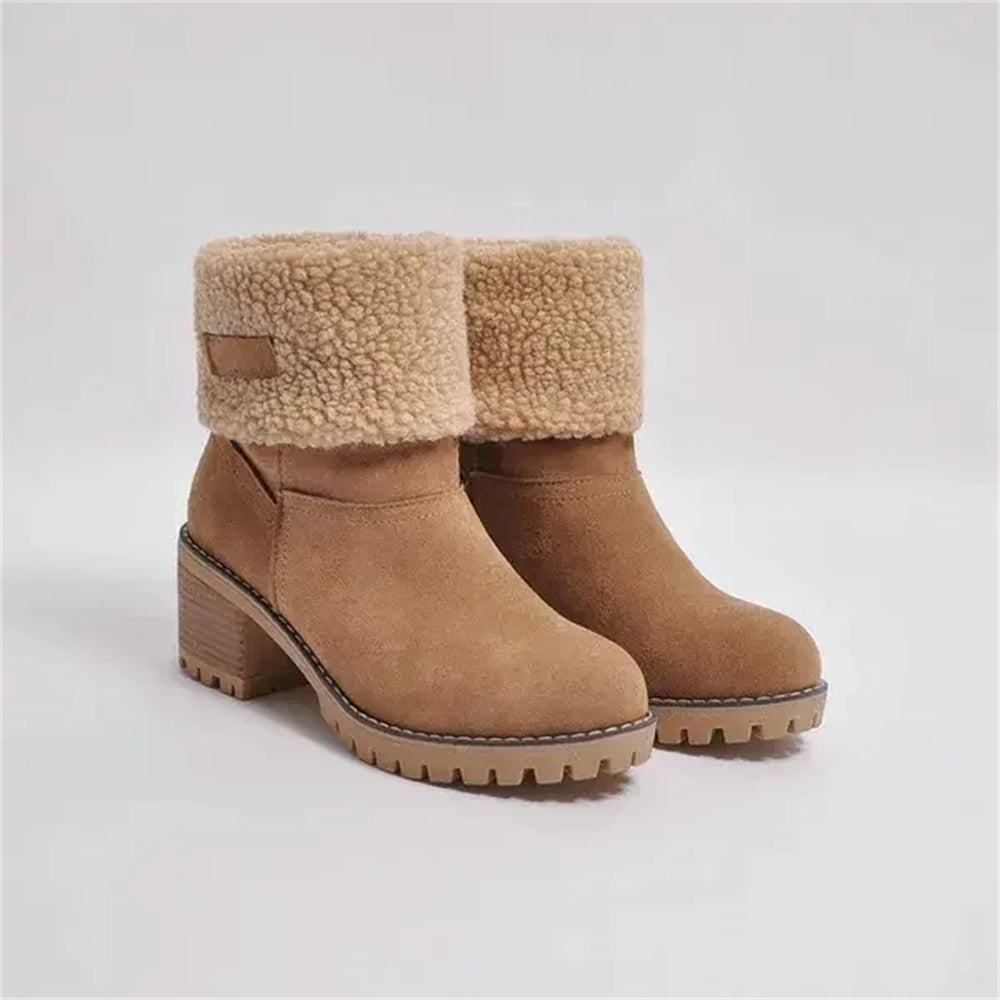 Women's Ankle Boots Rolled Collar Block Heel - Vonnera