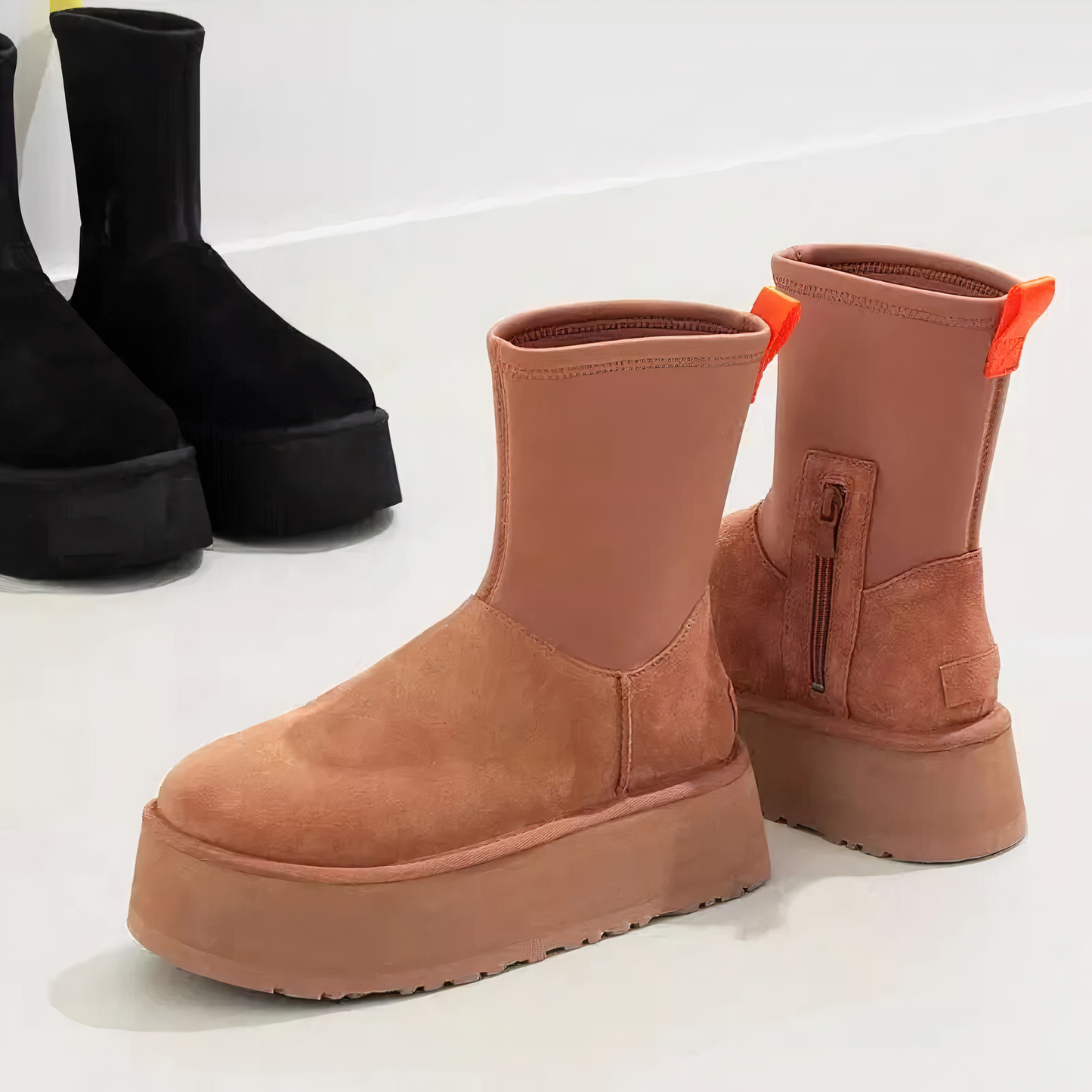 Women's Side Zip Boots Smooth Shaft