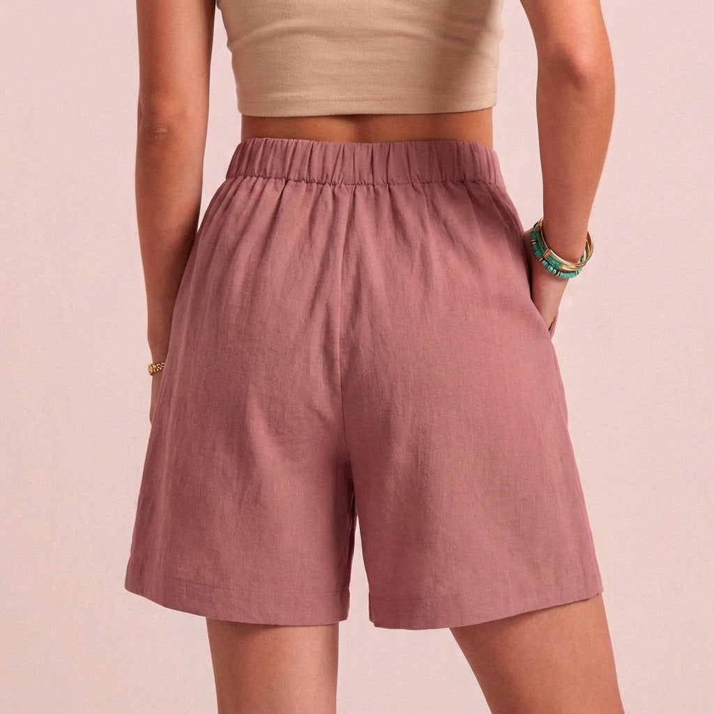 Women's Paperbag Waist Shorts Tailored Side Pockets