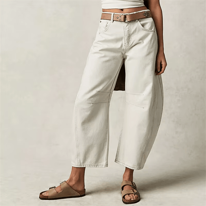 Mid-Rise Barrel Denim Jeans