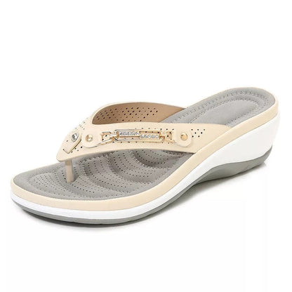 Women's Leather Sandals Arch Support Soft Cushion - Vonnera