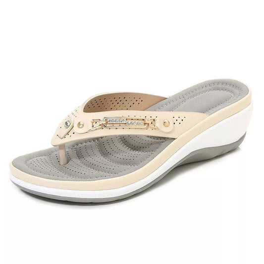 Women's Leather Sandals Arch Support Soft Cushion - Vonnera