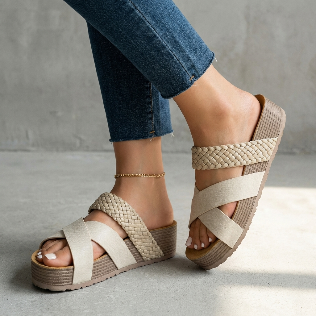 Women's Braided Platform Sandals Wedge Heel - Vonnera