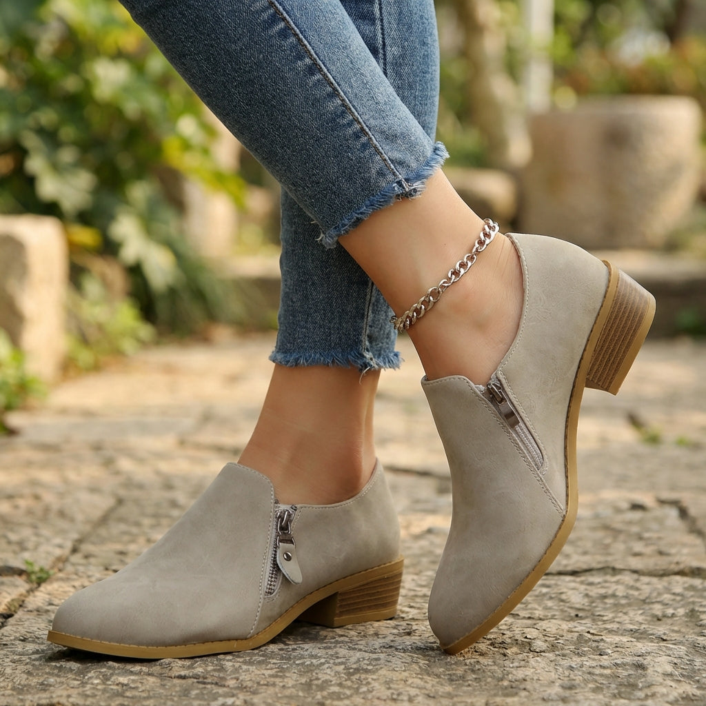 Women's Ankle Boots Orthopedic Almond Toe Low Heel - Vonnera