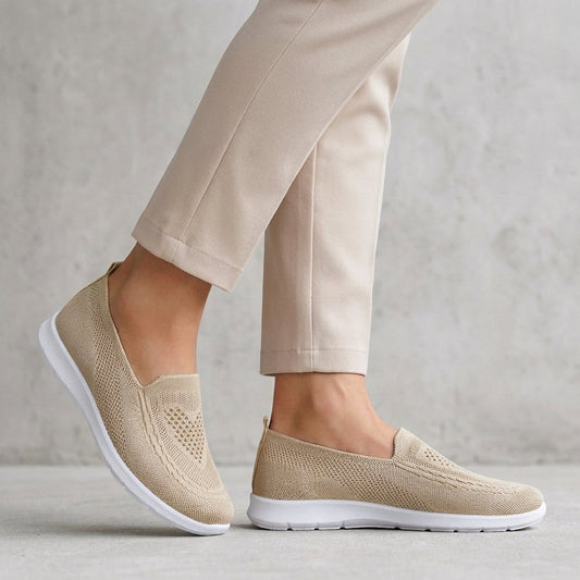 Slip-On Walking Shoes Knit Mesh Cushioned Comfort Fit - Vonnera