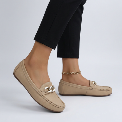 Orthopedic Slip-On Loafers Gold Accent