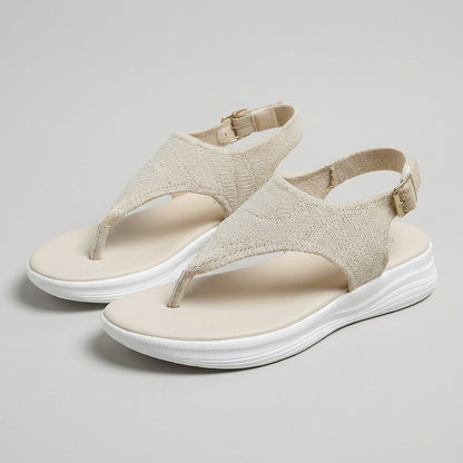 Women's Knit Platform Sport Sandals Adjustable Buckle