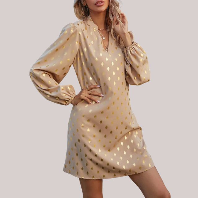 Women's Polka Dot Mini Dress Elegant Cotton Black White