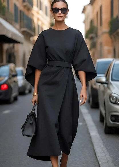 Women's Belted Maxi Dress Flowy Comfort - Vonnera