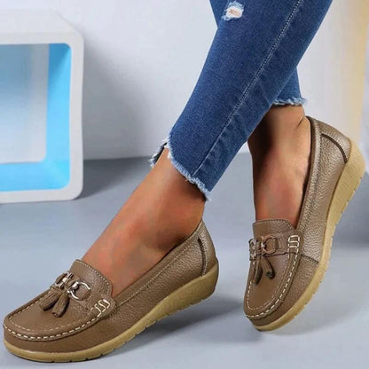 Women's Wedge Loafers Retro Style