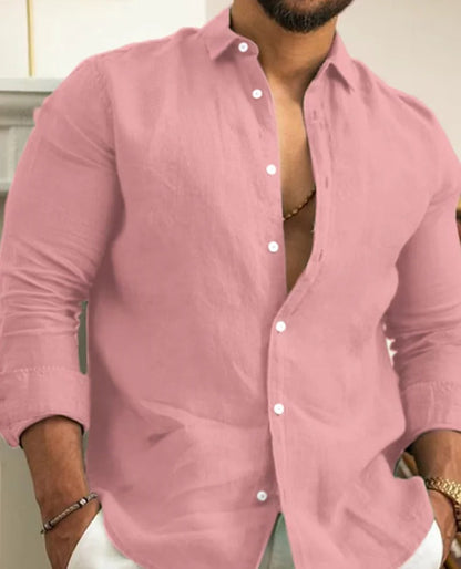 Men's Linen Shirt Lightweight Breathable