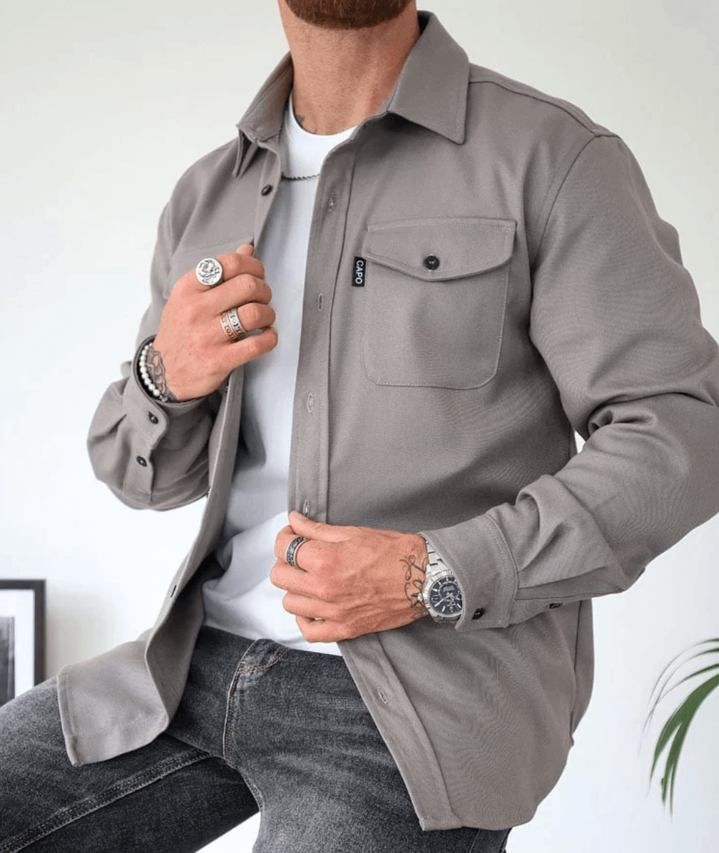 Men's Shirt Jacket Casual Layering Piece