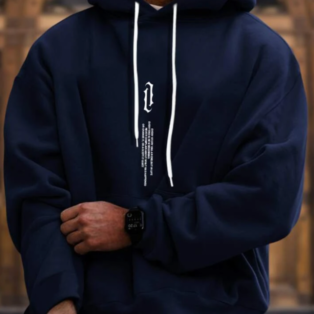 Men's Hoodie Comfortable Fleece Grey