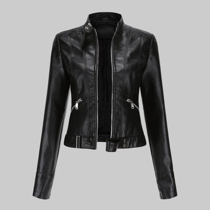Women's Leather Jacket Elegant Outerwear - Vonnera