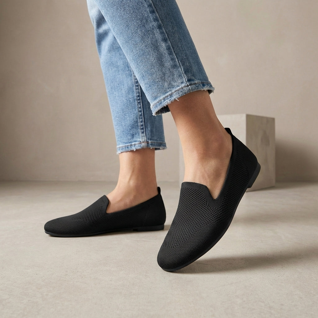 Women's Slip-On Flats Breathable Knit Lightweight