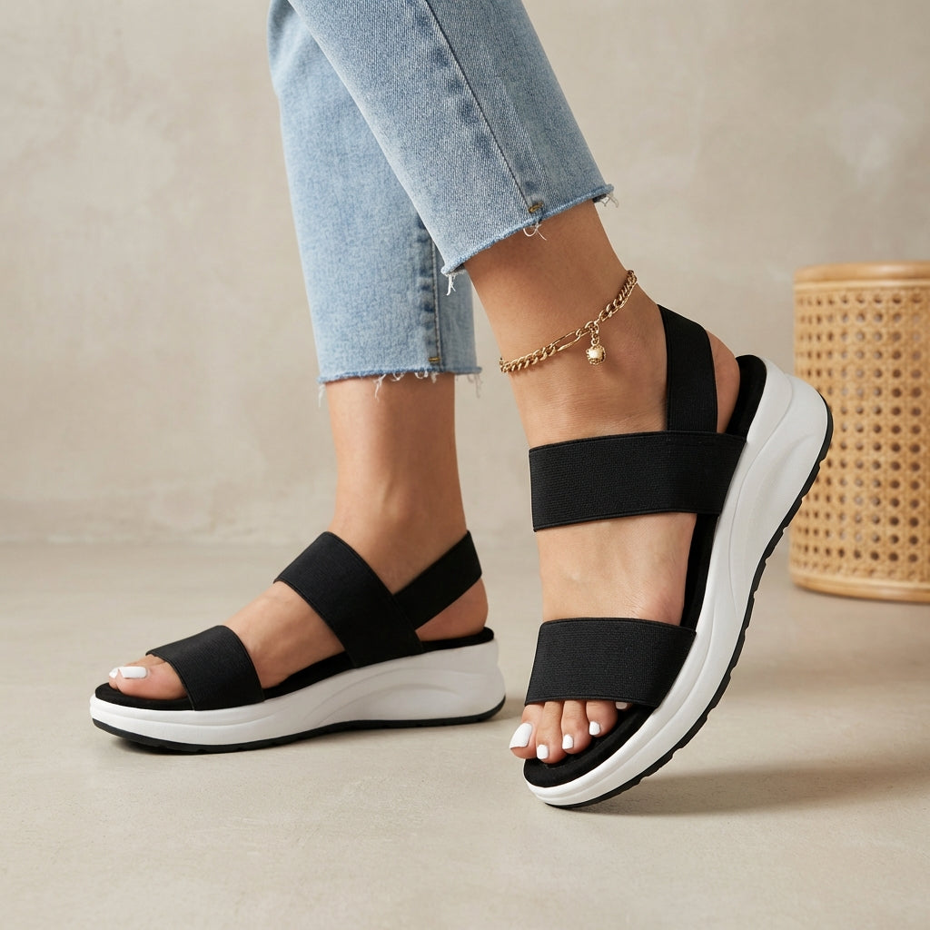 Orthopedic Platform Sandals Elastic Strap Comfortable - Vonnera