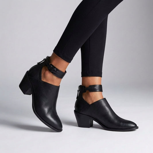 Women's Fitted Ankle Boots Braided Strap Block Heel - Vonnera