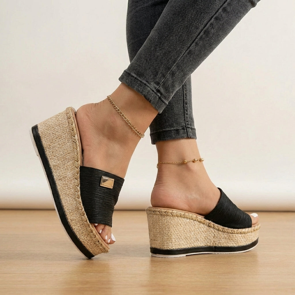 Women's Espadrille Wedge Sandals Textured Strap - Vonnera
