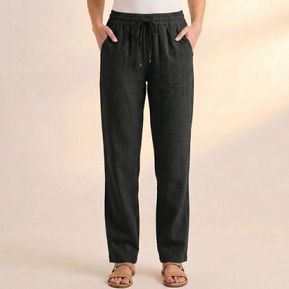Women's Relaxed Fit Ankle Pants Drawstring Waist - Vonnera