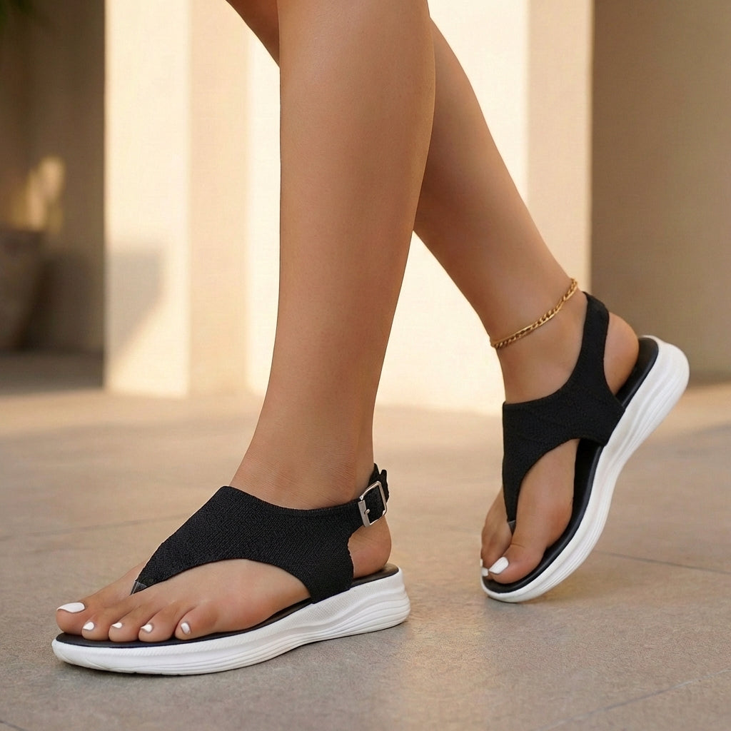 Women's Knit Platform Sport Sandals Adjustable Buckle - Vonnera