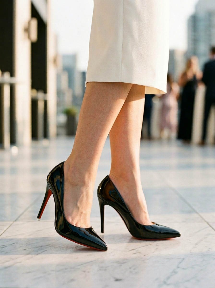 Women's Pointed Toe Stiletto Pumps Glossy High Heel - Vonnera