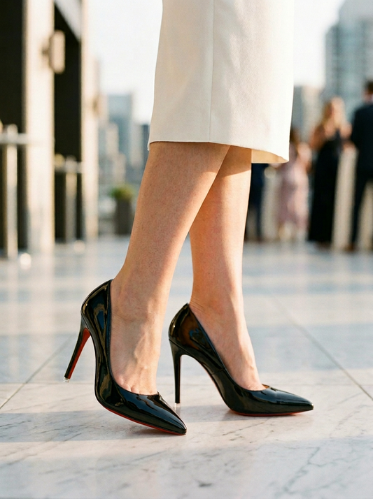 Women's Pointed Toe Stiletto Pumps Glossy High Heel - Vonnera