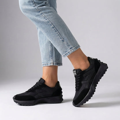 Lace Up Chunky Sole Sneakers Bold Graphic Detail - Vonnera