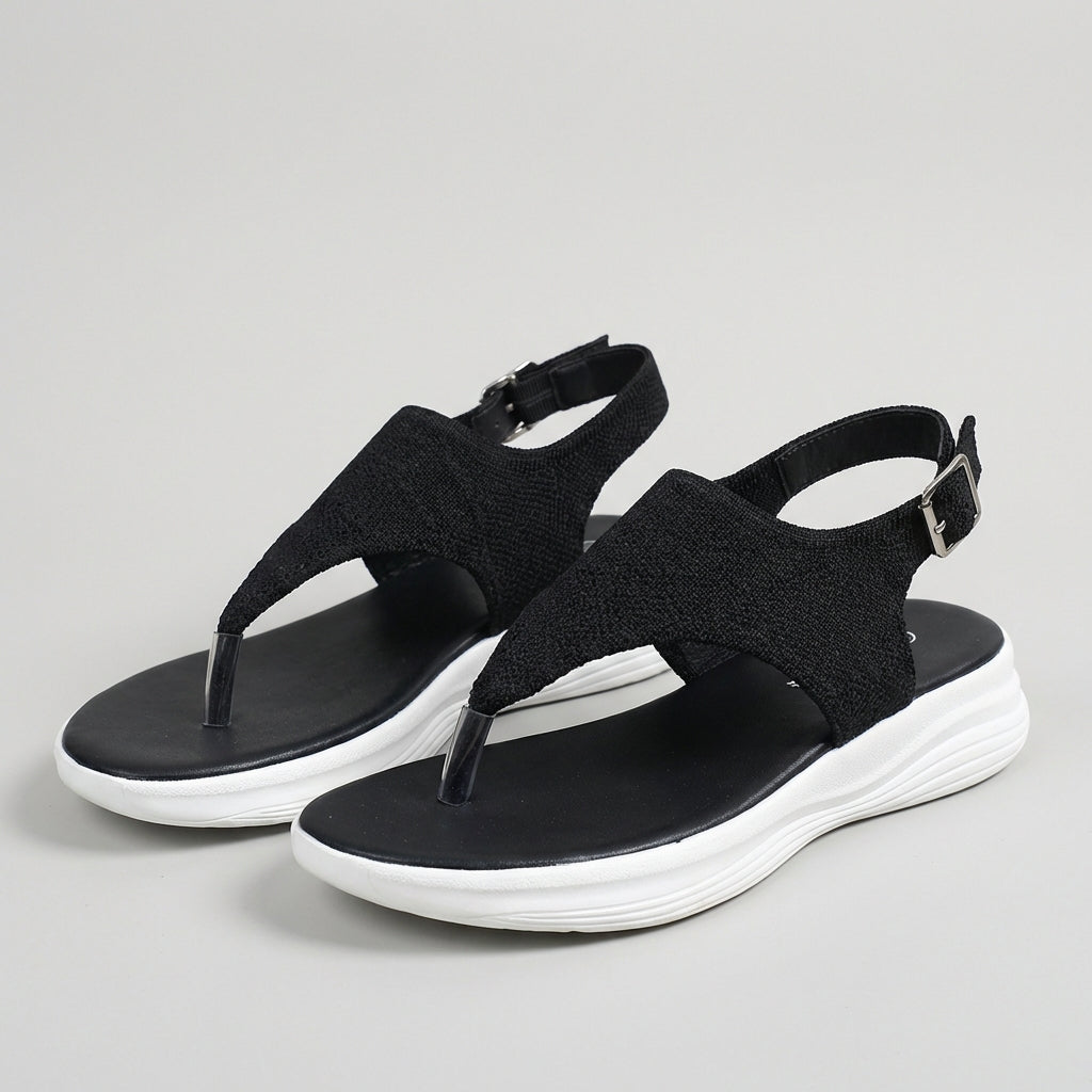 Women's Knit Platform Sport Sandals Adjustable Buckle