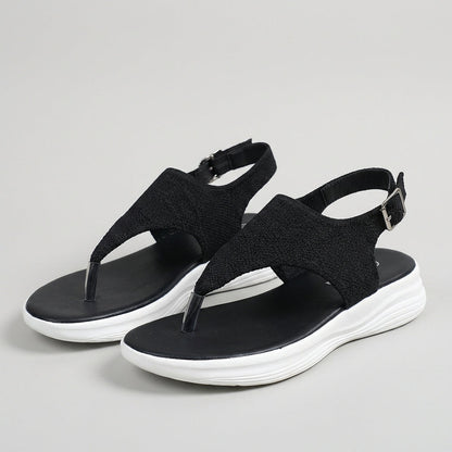 Women's Knit Platform Sport Sandals Adjustable Buckle