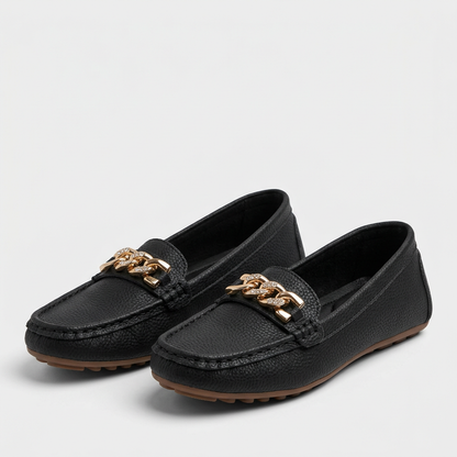 Orthopedic Slip-On Loafers Gold Accent