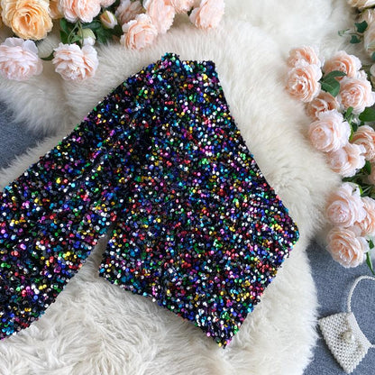 Women's Glitter One Shoulder Sparkle