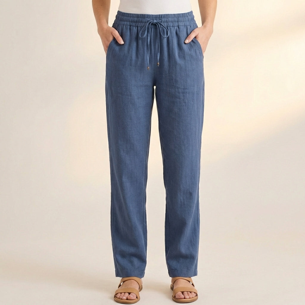 Women's Relaxed Fit Ankle Pants Drawstring Waist