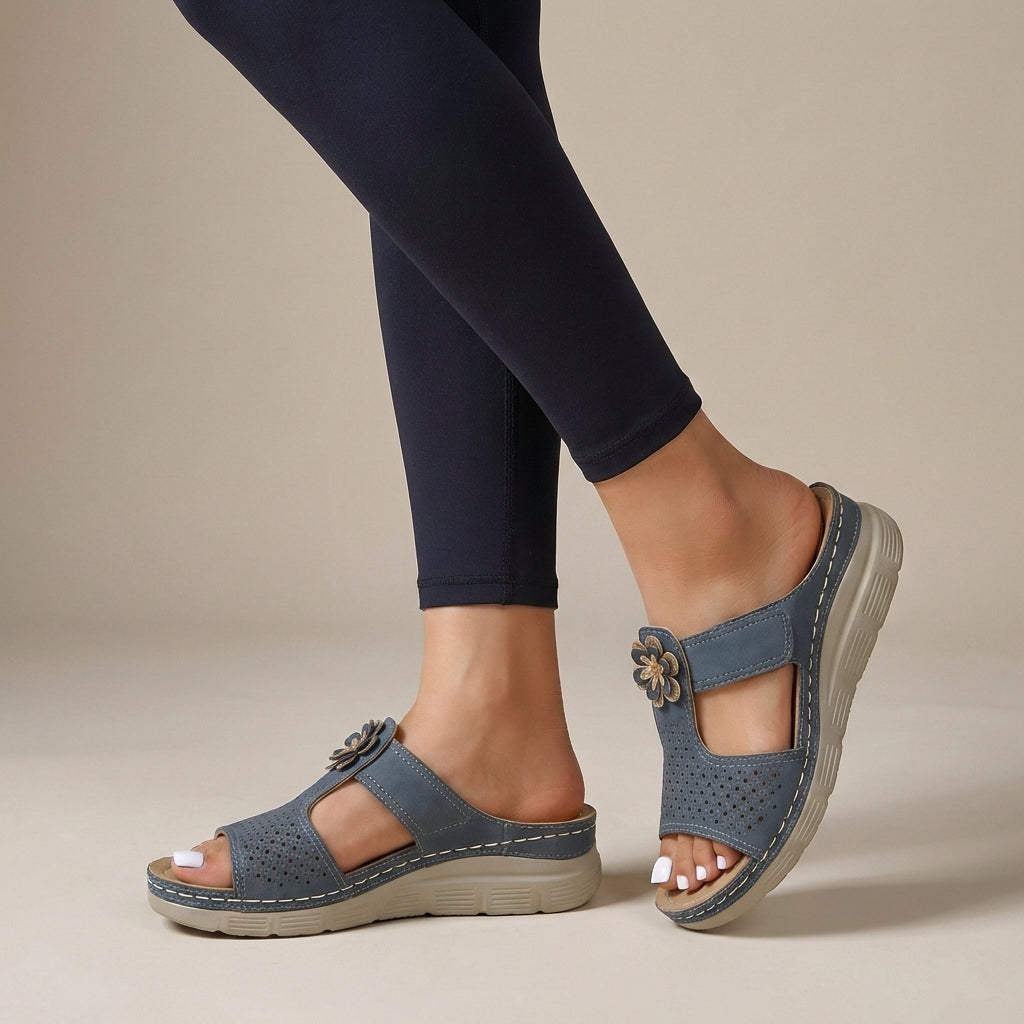 Women's Orthopedic Slide Sandals Cushioned Support Floral