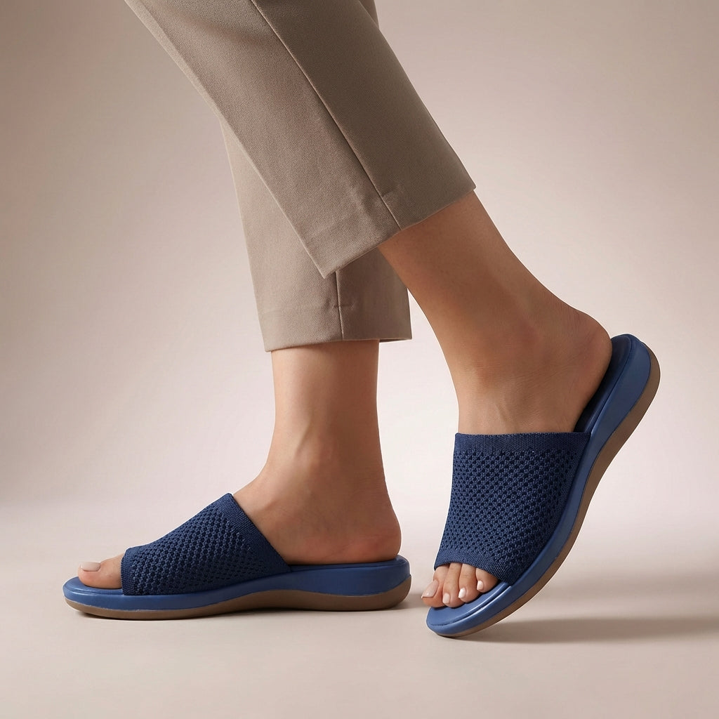 Women's Knit Slide Sandals Contoured Footbed - Vonnera
